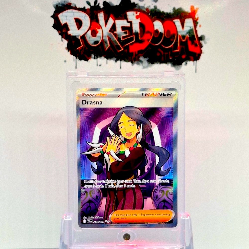 Pokemon DRASNA 2024 POKEMON SURGING SPARKS ULTRA RARE FULL ART Q3928